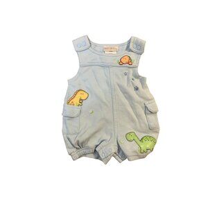 Just One Year Size Newborn 5 8 lbs Light Blue Romper jumper Shorts 1 piece Dinos
